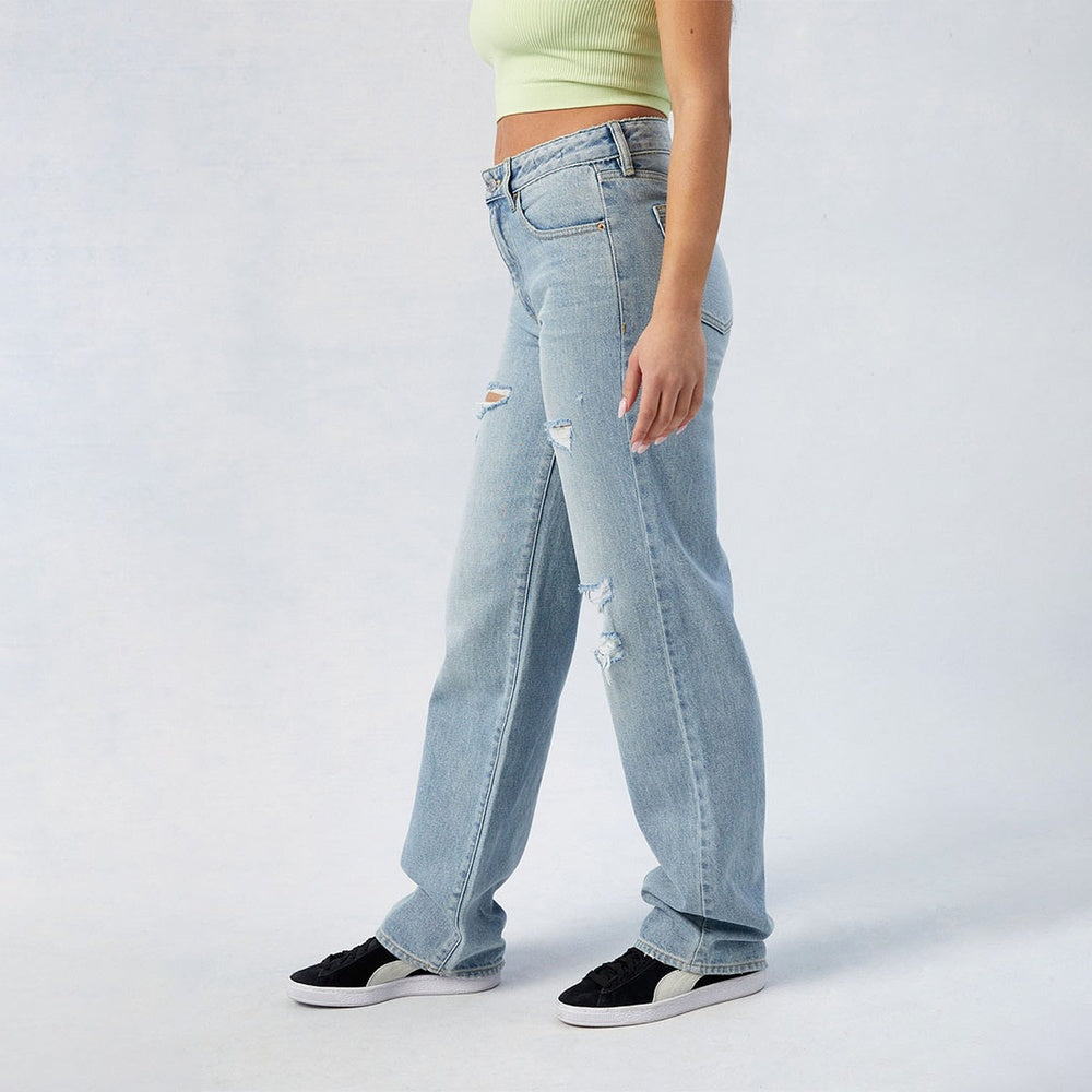 Women’s High-Waist Wide-Leg Jeans – Center-Pleat Full-Length Cotton Denim for All Seasons