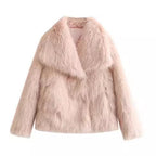 Women’s Winter Plush Coat – Thick Warm Fluffy Lapel Jacket for Casual & Chic Outfits