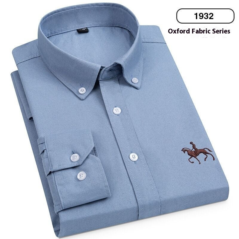 Men’s Cotton Long-Sleeved Casual Shirt – Soft Breathable Everyday Button-Down Top