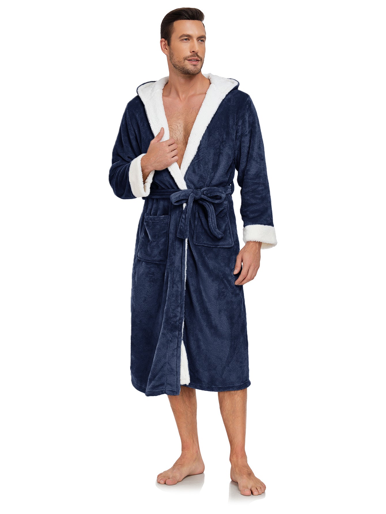 RONGTAI Long Fleece Bathrobe for Men & Women – Ultra Soft, Warm, and Cozy Unisex Winter Robe