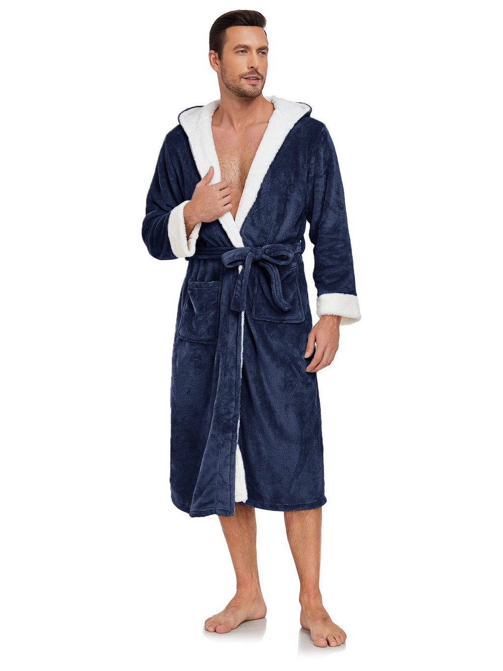 RONGTAI Long Fleece Bathrobe for Men & Women – Ultra Soft, Warm, and Cozy Unisex Winter Robe