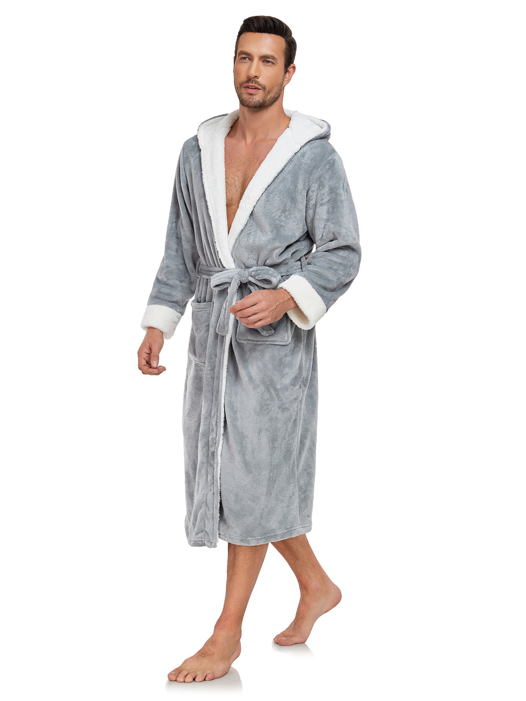 RONGTAI Long Fleece Bathrobe for Men & Women – Ultra Soft, Warm, and Cozy Unisex Winter Robe