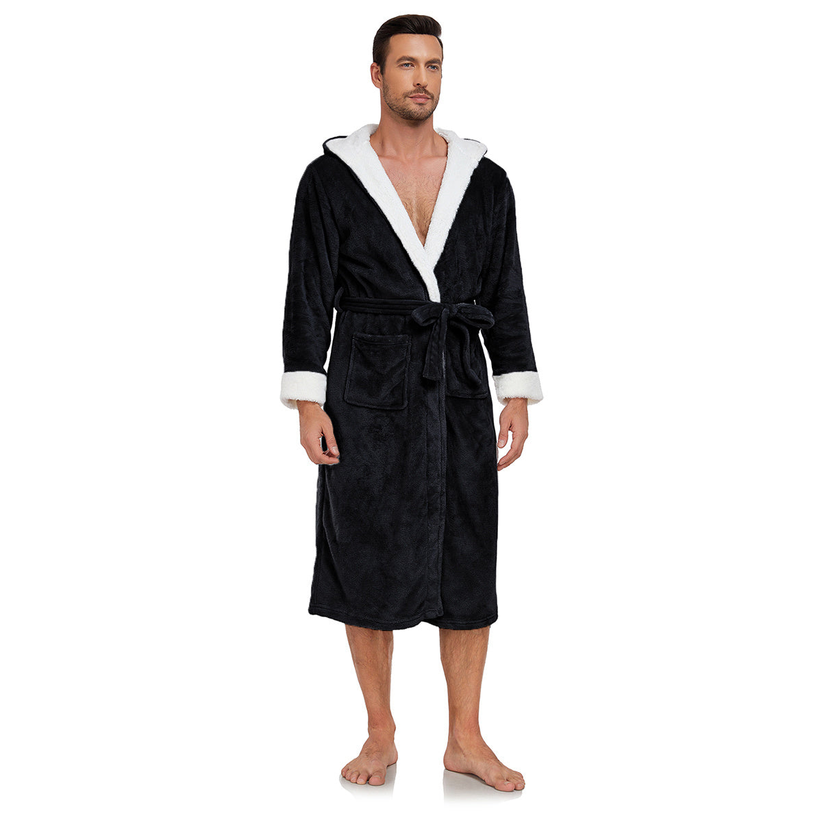 RONGTAI Unisex Long Fleece Bathrobe – Ultra Soft, Warm, and Cozy Winter Robe for Men & Women