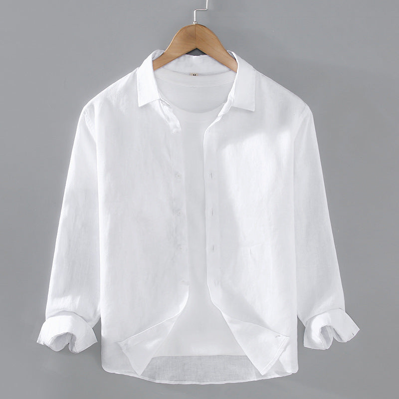 Men’s Pure Linen Shirt – Breathable All-Match Casual Summer Fashion Top
