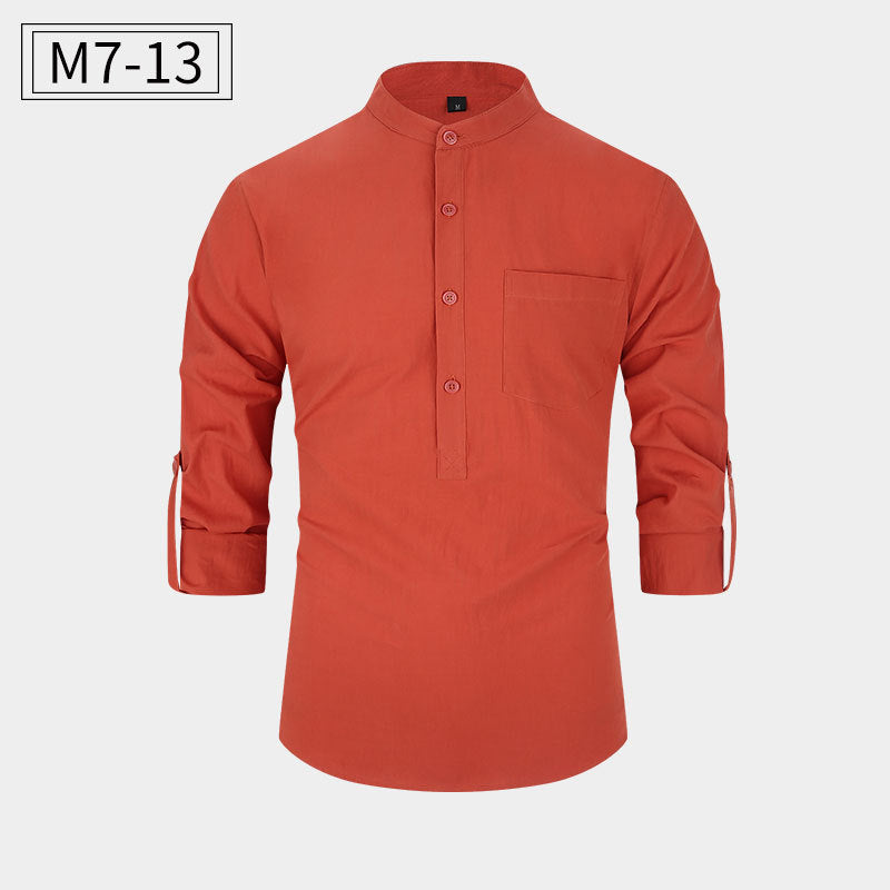 New Men’s Cotton Shirt – Casual Style Breathable Long Sleeve Everyday Wear