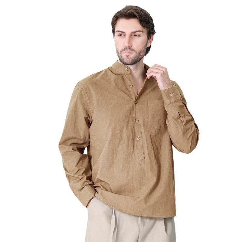 New Men’s Cotton Shirt – Casual Style Breathable Long Sleeve Everyday Wear