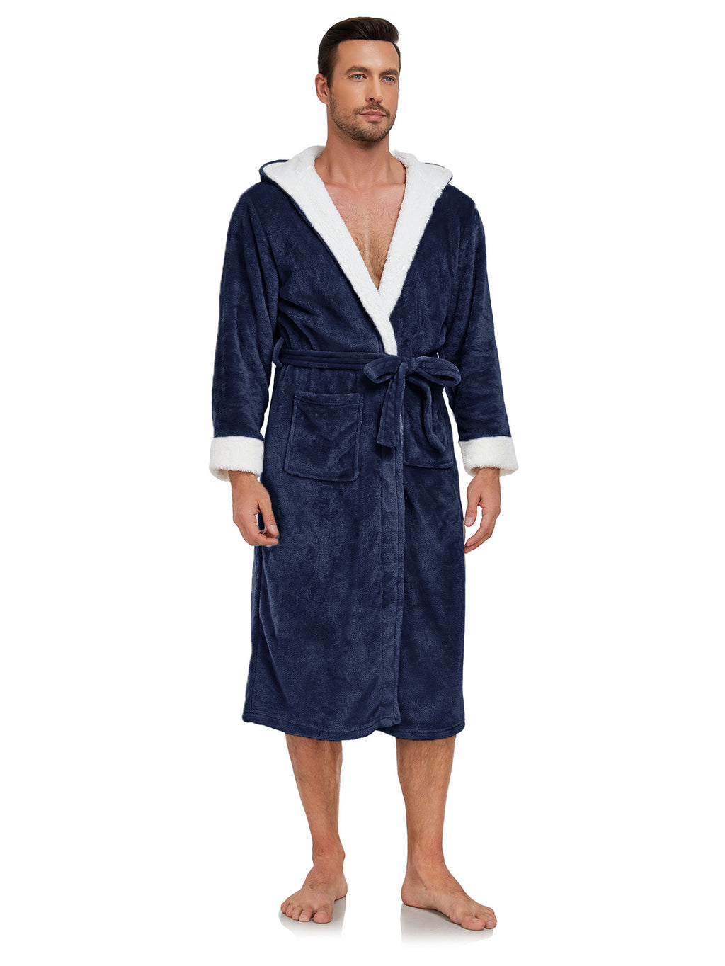 RONGTAI Long Fleece Bathrobe for Men & Women – Ultra Soft, Warm, and Cozy Unisex Winter Robe