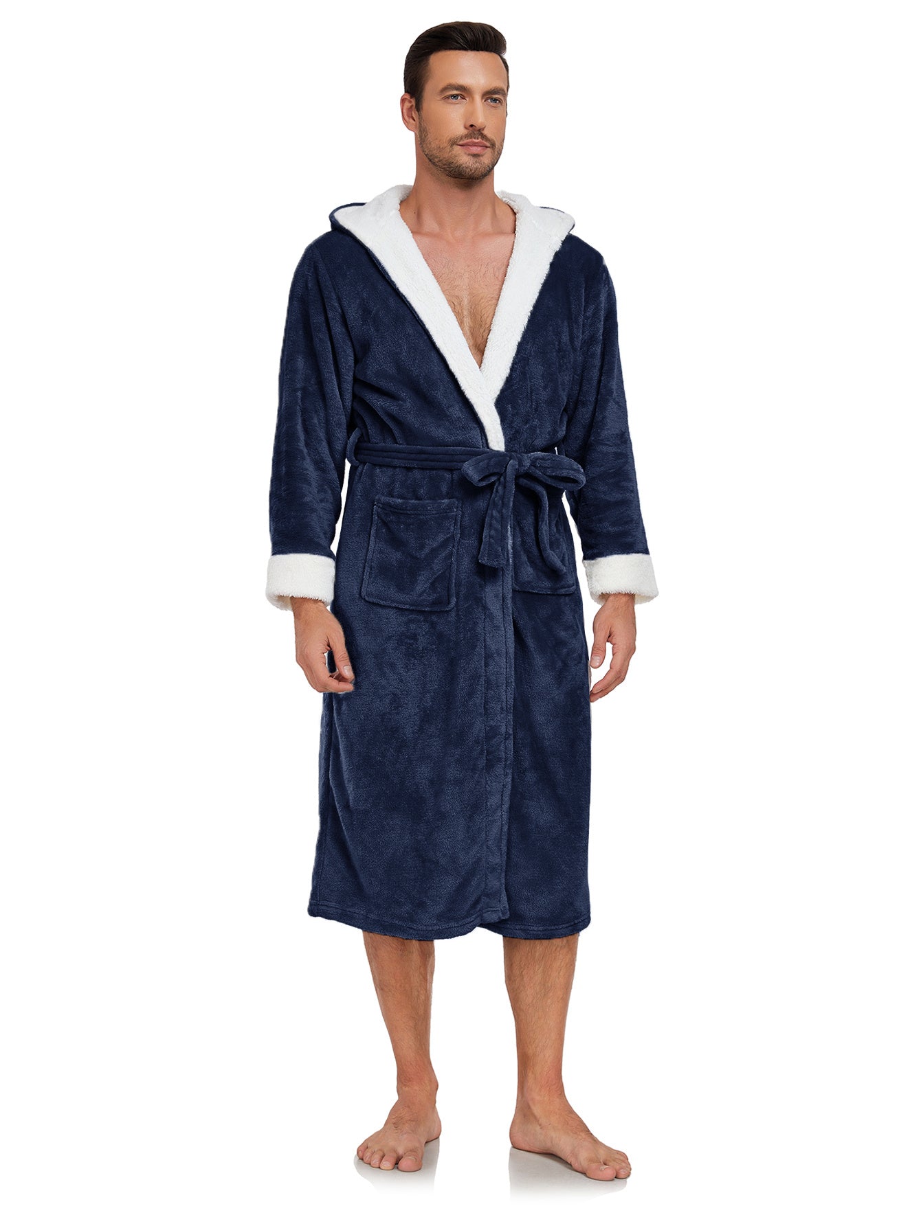RONGTAI Long Fleece Bathrobe for Men & Women – Ultra Soft, Warm, and Cozy Unisex Winter Robe