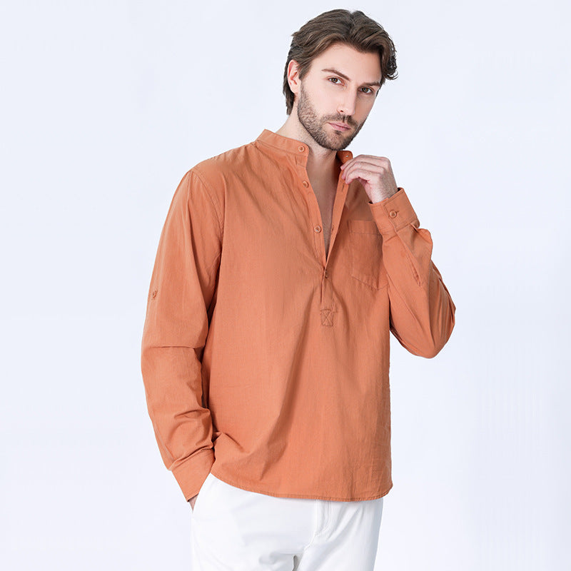 New Men’s Cotton Shirt – Casual Style Breathable Long Sleeve Everyday Wear