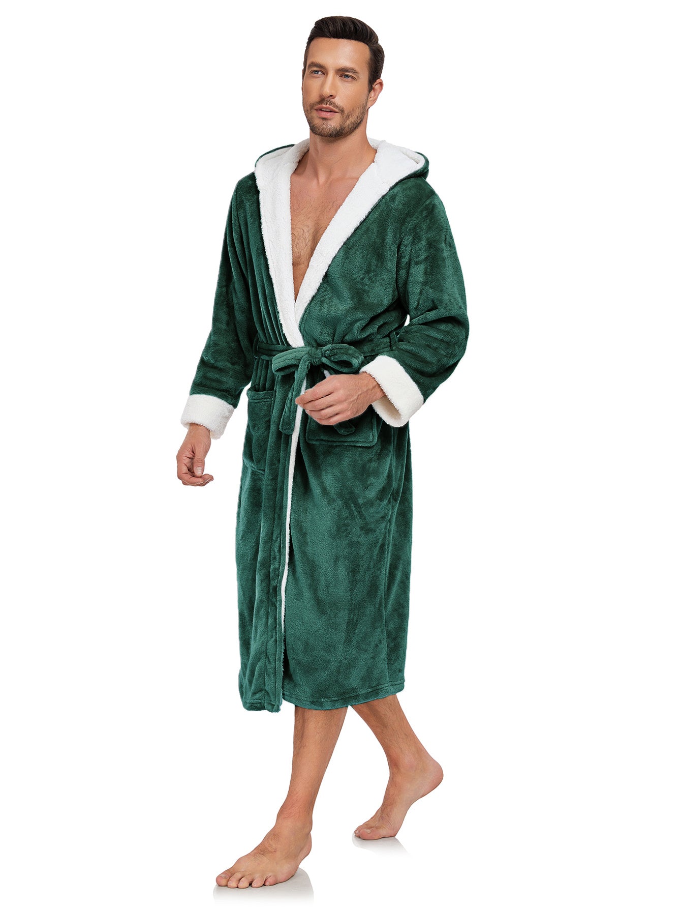 RONGTAI Long Fleece Bathrobe – Ultra Soft, Warm, and Cozy Winter Robe for Men & women