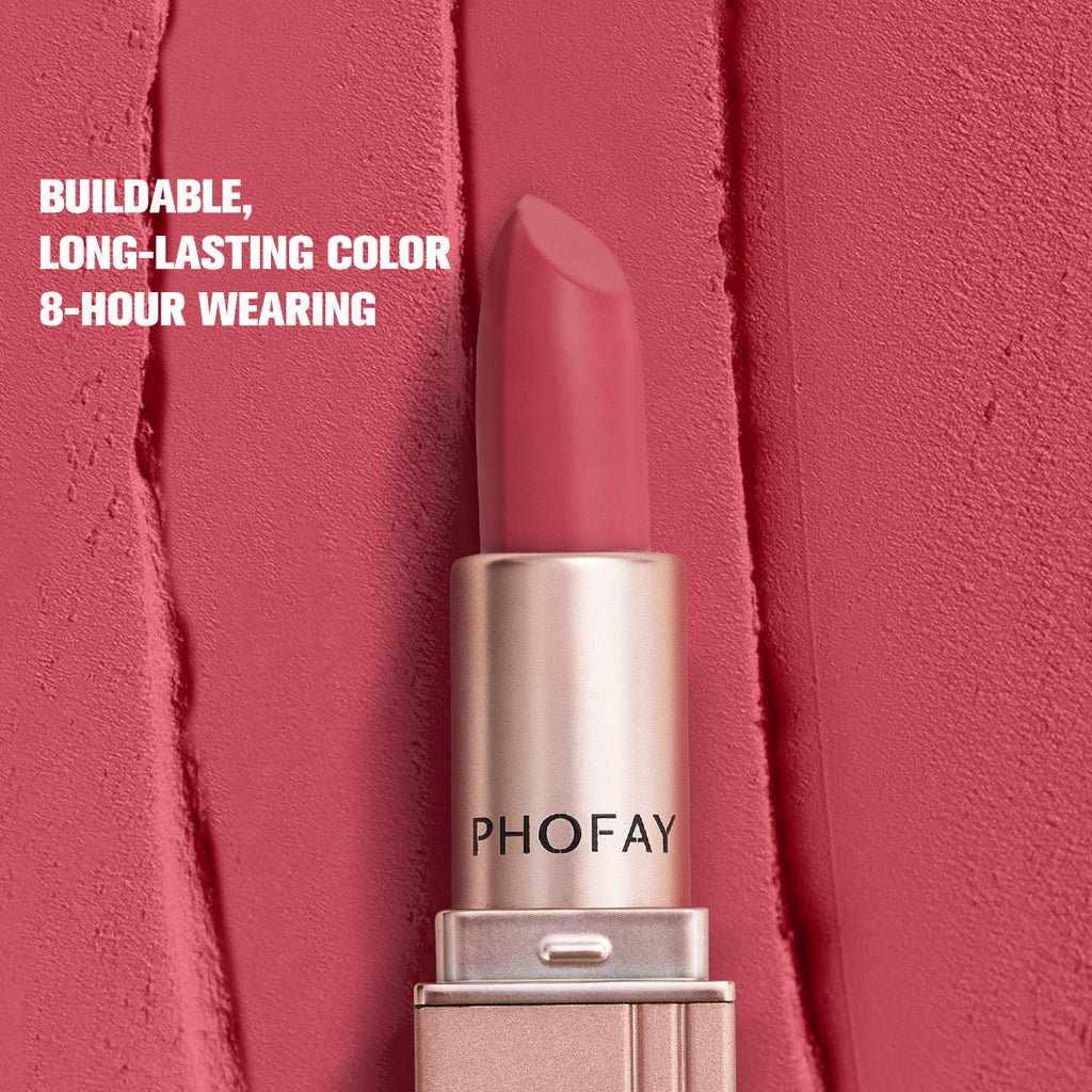 PHOFAY Matte Lipstick – Long-Lasting Velvet Finish, Smudge-Proof Hydrating Lip Color
