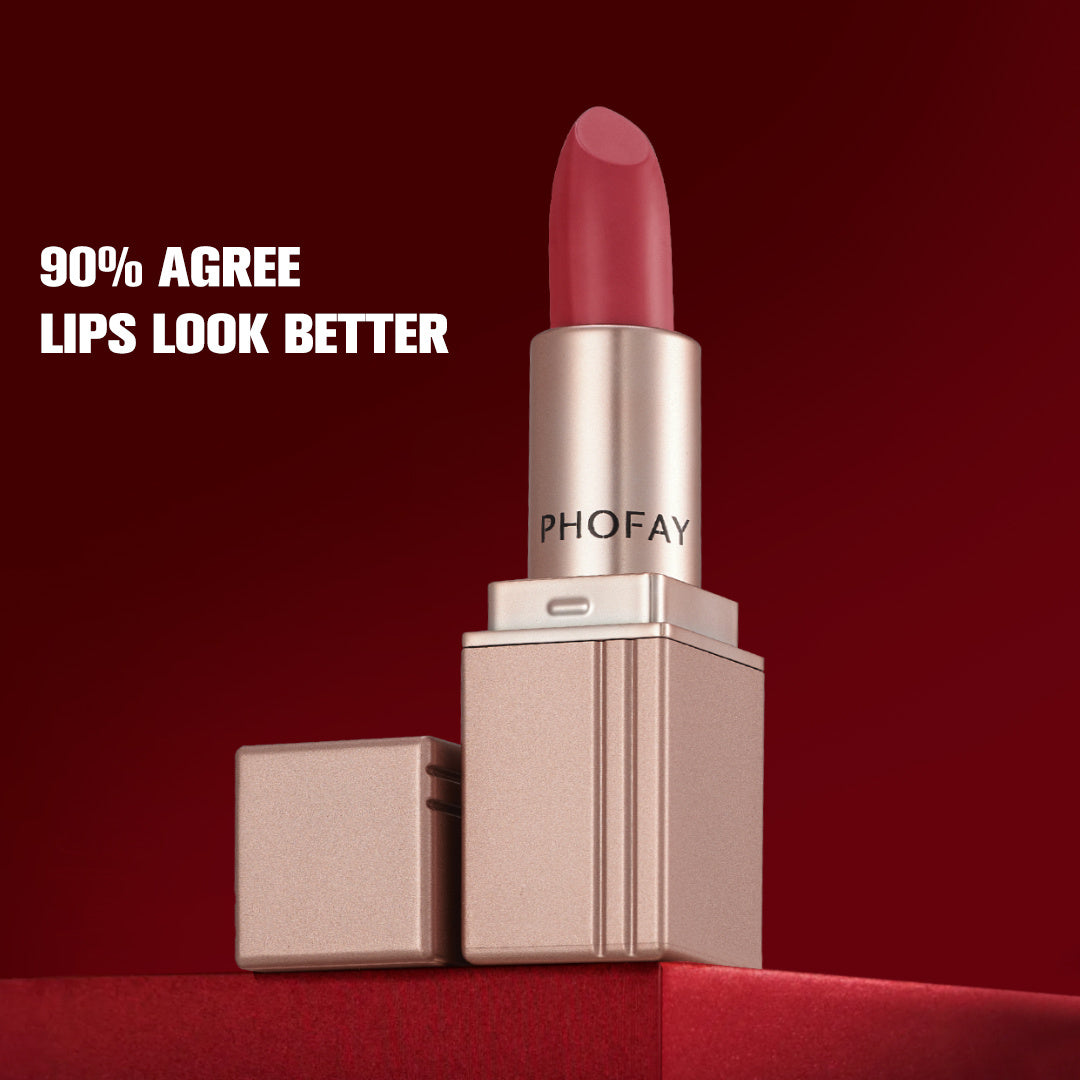 PHOFAY Matte Lipstick – Long-Lasting Velvet Finish, Smudge-Proof Hydrating Lip Color
