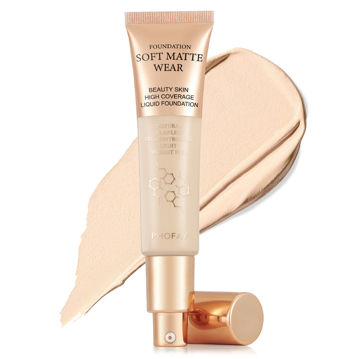 PHOFAY Full Coverage Foundation – Long-Lasting Matte Finish, Lightweight & Flawless Skin Formula