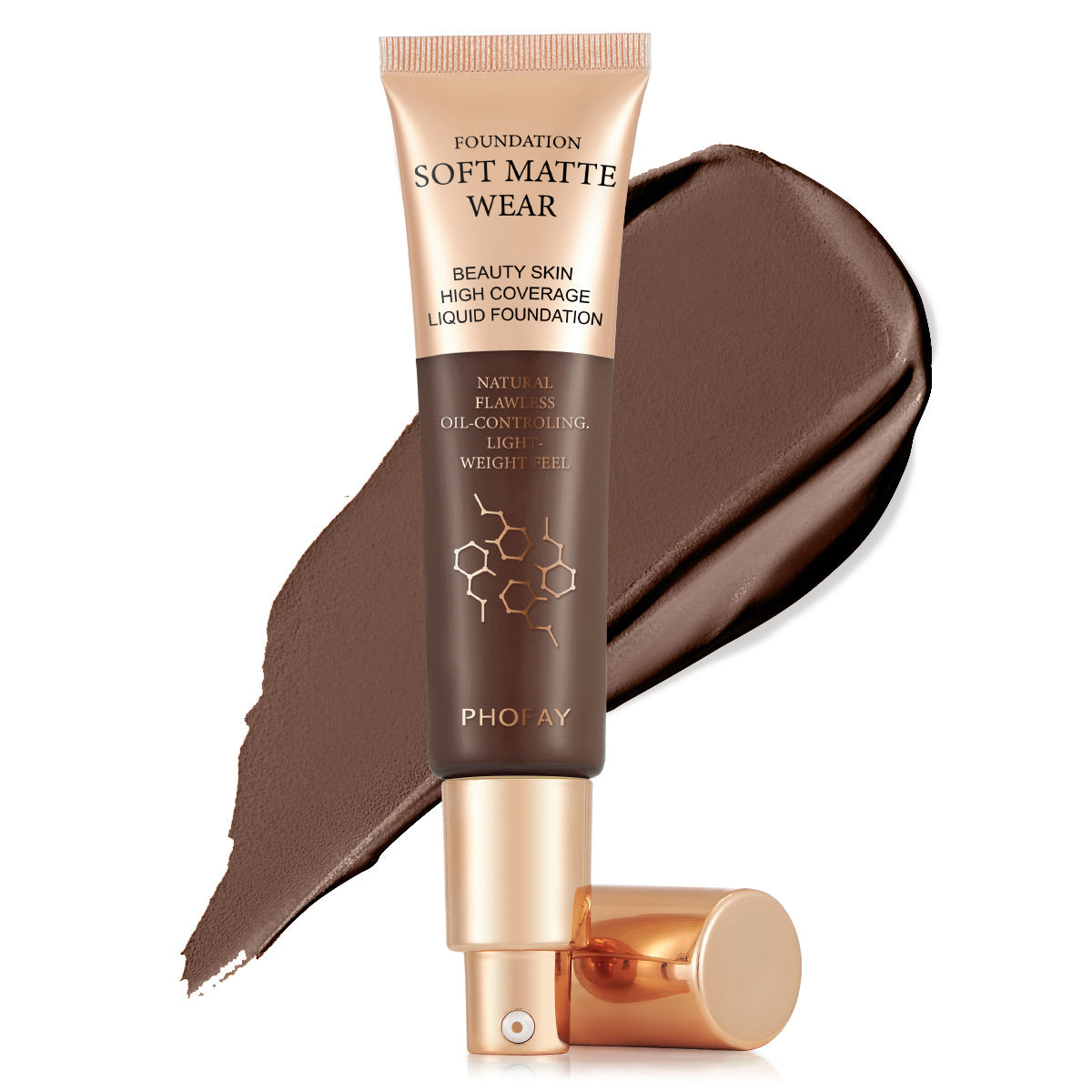 PHOFAY Full Coverage Foundation – Long-Lasting Matte Finish, Lightweight & Flawless Skin Formula