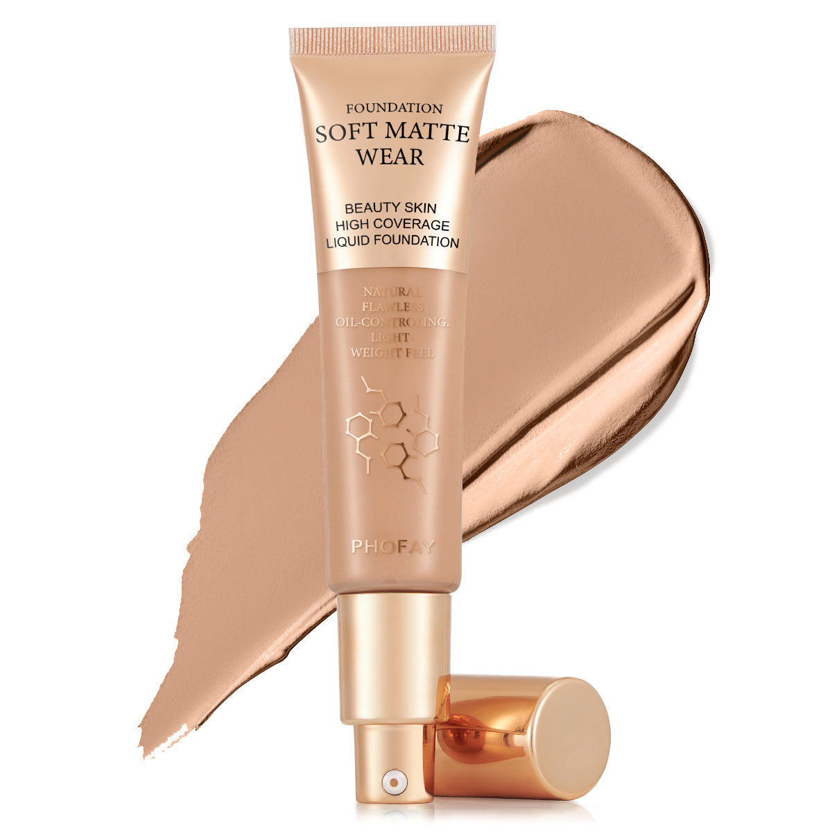 PHOFAY Full Coverage Foundation – Long-Lasting Matte Finish, Lightweight & Flawless Skin Formula