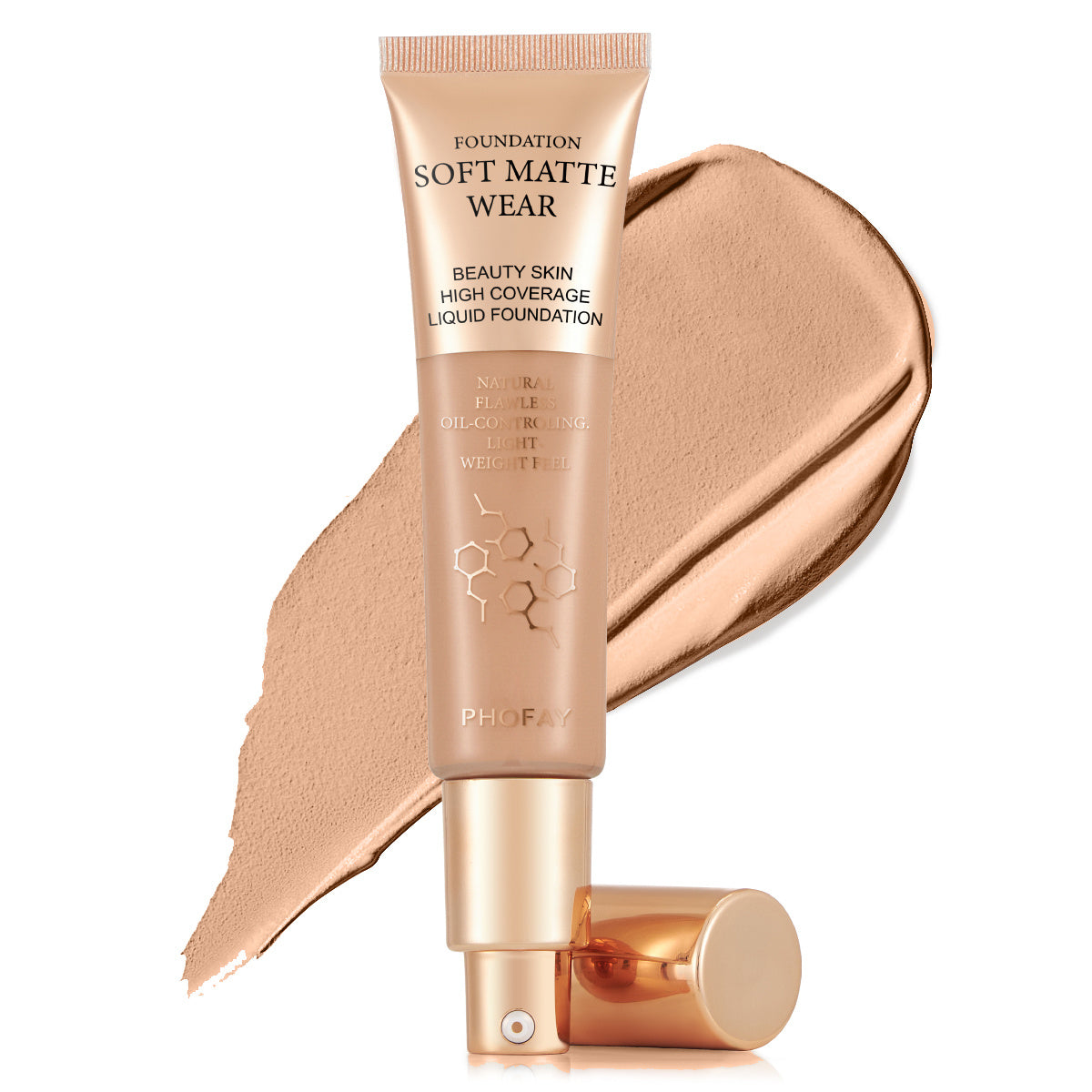 PHOFAY Full Coverage Foundation – Long-Lasting Matte Finish, Lightweight & Flawless Skin Formula