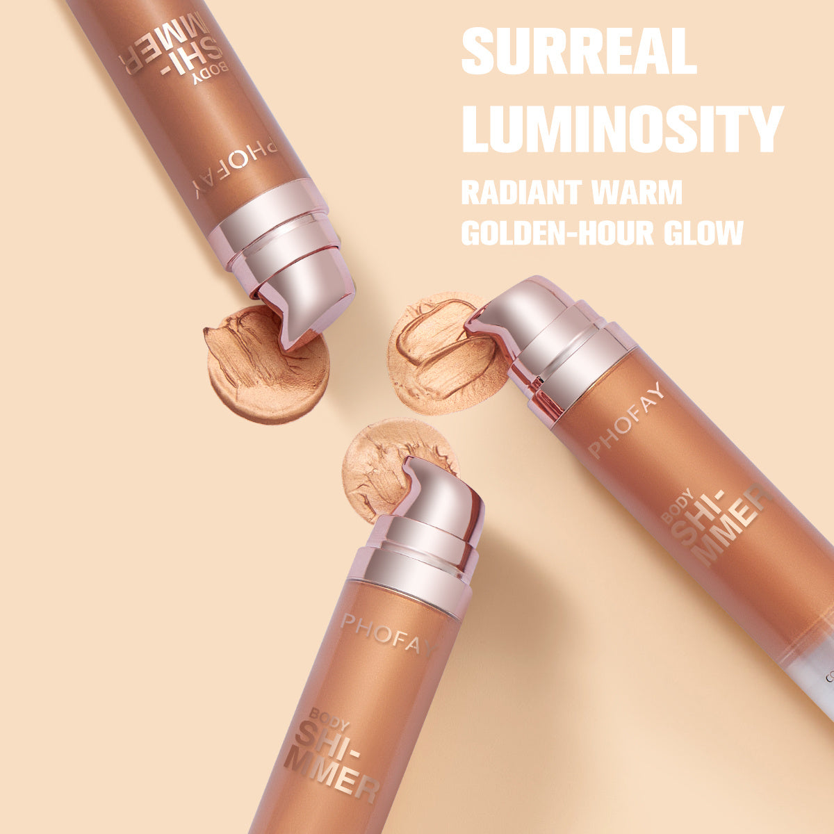 PHOFAY Body Shimmer Oil – Lightweight Moisturizing Glow Oil For Radiant, Sun-Kissed Skin