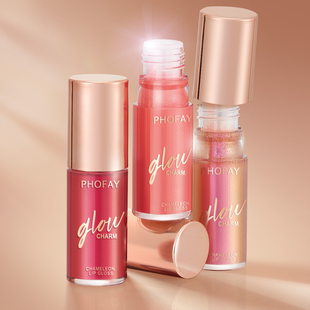 PHOFAY Moisturizing Shimmer Lip Gloss – Hydrating Gloss with Sparkling Finish for Soft, Luminous Lips