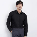 Men’s Wine Red Business Shirt – Elegant Slim-Fit Long Sleeve Formal & Casual Wear