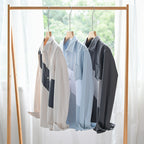 Men’s Leather Stitching Long Sleeve Shirt – Modern Casual Fashion with Premium Detailing