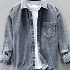 Men’s Cowboy Denim Shirt Jacket – Autumn & Winter Casual Versatile Outerwear
