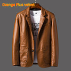 Men’s Leather Lapel Jacket – Stylish Thin Autumn & Winter Outerwear for a Classic Look