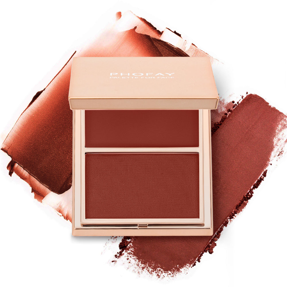 PHOFAY Double-Take Cream & Powder Blush Duo – Buildable Glow For A Natural Radiant Finish