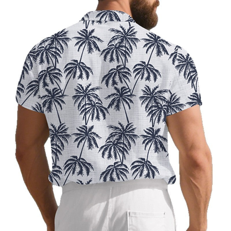 Men’s European & American Beach Shirt – Casual Short Sleeve Summer Top