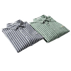 Men’s Spring Striped Shirt Jacket – Personalized Casual Collar Outerwear