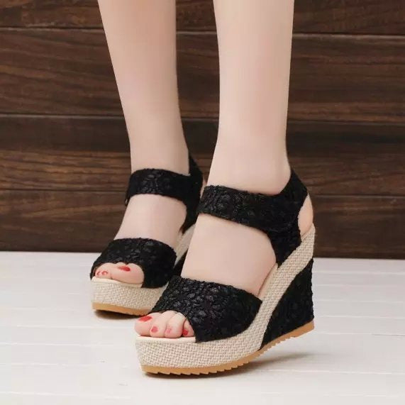 Women’s Flat Bottom High Heel Sandals – Elegant Comfortable Open-Toe Footwear for Summer