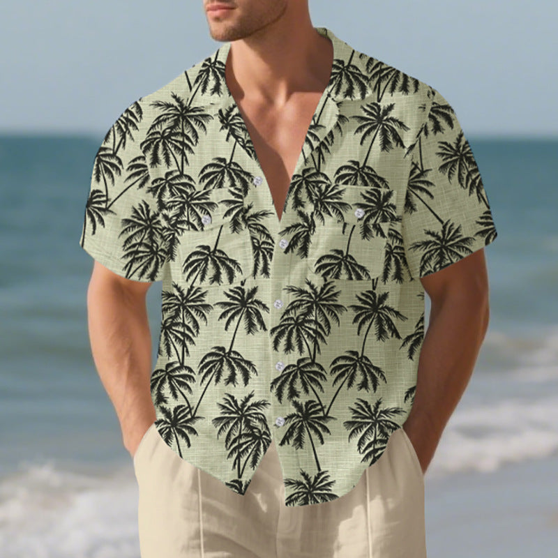 Men’s European & American Beach Shirt – Casual Short Sleeve Summer Top