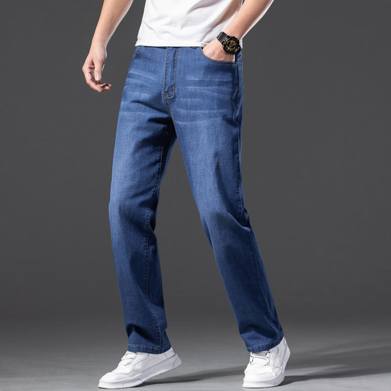 Men’s Loose Oversized Stretch Jeans – Relaxed Fit Denim with Slimming Effect & Modern Style