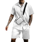 Men’s Casual Polo & Shorts Set – Comfortable Short-Sleeved Summer Suit