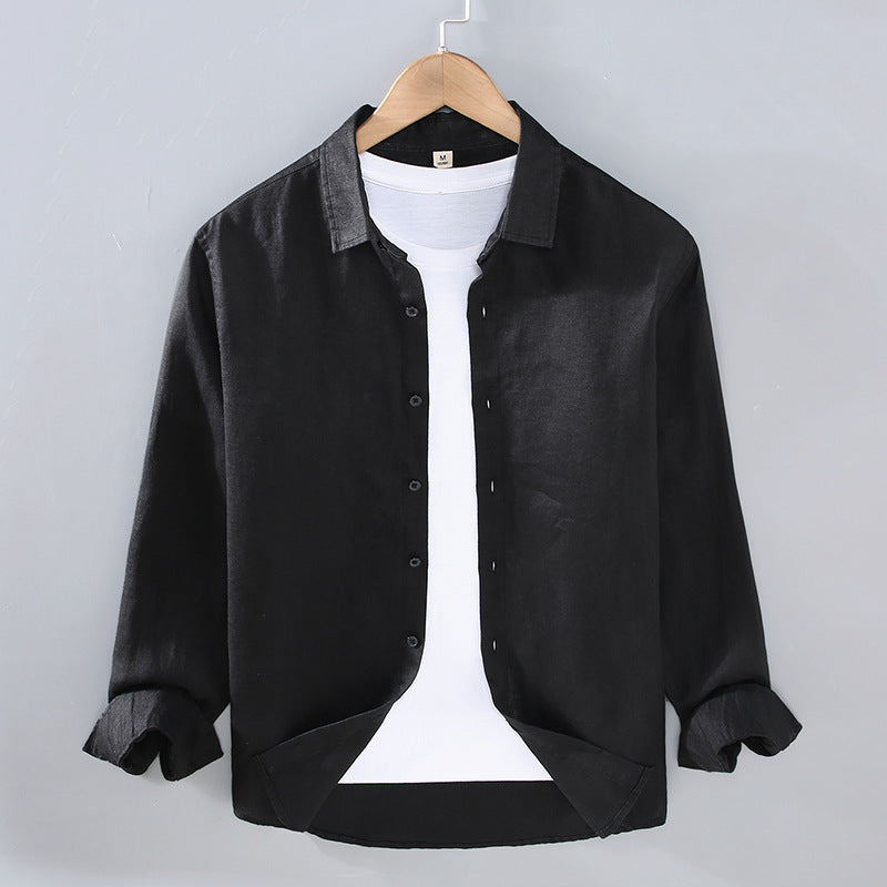 Men’s Pure Linen Shirt – Breathable All-Match Casual Summer Fashion Top