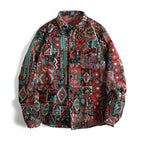 Men’s Jacquard Pattern Long Sleeve Shirt – Elegant Textured Casual & Formal Wear