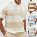 Men’s Summer Short-Sleeve Lapel Sweater – Casual Lightweight Top for Daily Wear