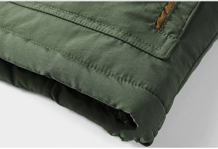 Men’s Thick Loose Brown Cotton Jacket – Warm Casual Winter Coat for Youth Style