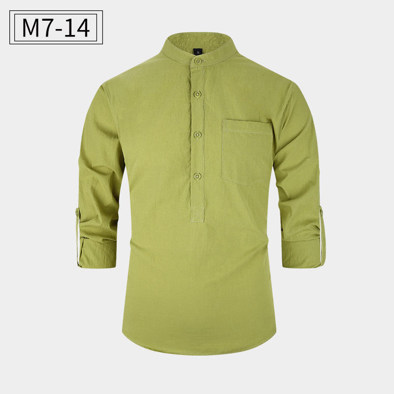 New Men’s Cotton Shirt – Casual Style Breathable Long Sleeve Everyday Wear