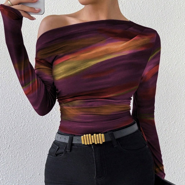 Women’s Graphic Print Long Sleeve T-Shirt – Casual Trendy Tees & Tops