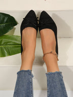 Bow Knitted Loafers – INS Fashion Pointed-Toe Flats Shoes for Women