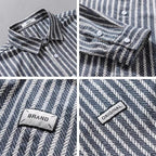 Men’s Spring Striped Shirt Jacket – Personalized Casual Collar Outerwear