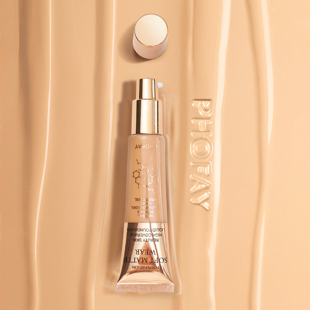 PHOFAY Full Coverage Foundation – Long-Lasting Matte Finish, Lightweight & Flawless Skin Formula