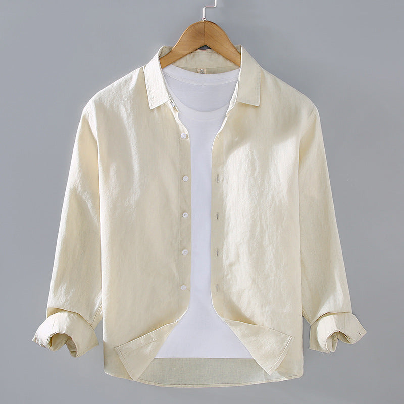 Men’s Pure Linen Shirt – Breathable All-Match Casual Summer Fashion Top