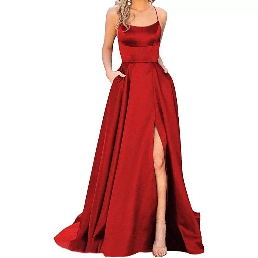Women’s Solid Color Slim Fit Hollow Shoulder Dress – Elegant Bridesmaid & Party Long Dress