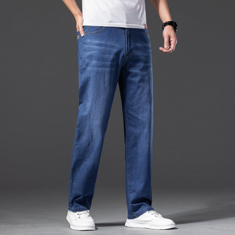 Men’s Loose Oversized Stretch Jeans – Relaxed Fit Denim with Slimming Effect & Modern Style
