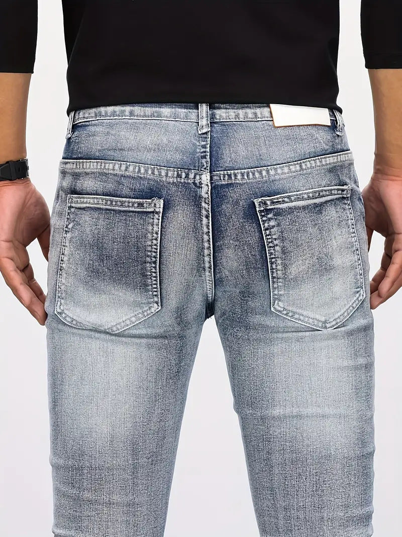 Men’s Retro Casual Stretch Motorcycle Jeans – Durable Biker Denim Pants with Protective Fit