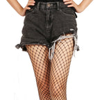 Women’s Sexy Fishnet Tights – High Waist Stretchy Mesh Pantyhose with Hollow Out Design