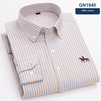 Men’s Cotton Long-Sleeved Casual Shirt – Soft Breathable Everyday Button-Down Top