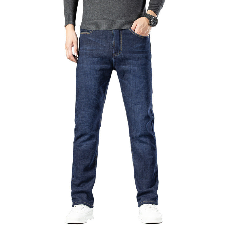 Men’s Fleece-Lined Padded Jeans – Thick Warm Winter Denim Pants for Cold Weather Comfort