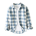 Men’s Loose Plaid Lapel Shirt – Long Sleeve Casual All-Match Flannel Cardigan